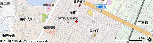 秋田県由利本荘市御門203周辺の地図