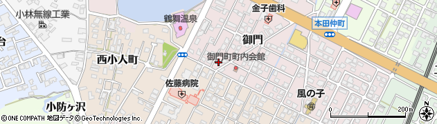 秋田県由利本荘市御門257周辺の地図
