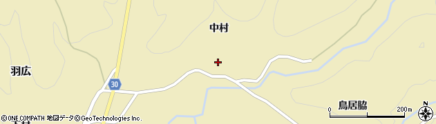 秋田県由利本荘市羽広中村75周辺の地図
