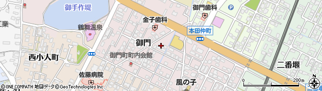 秋田県由利本荘市御門207周辺の地図