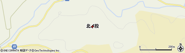 秋田県由利本荘市北ノ股周辺の地図