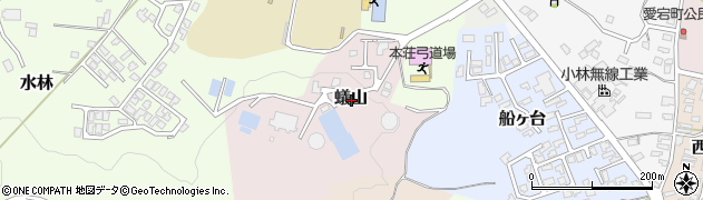 秋田県由利本荘市蟻山周辺の地図
