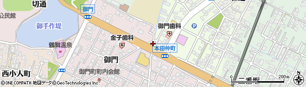 秋田県由利本荘市御門168周辺の地図