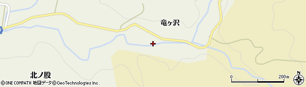 秋田県由利本荘市北ノ股（竜ヶ沢）周辺の地図