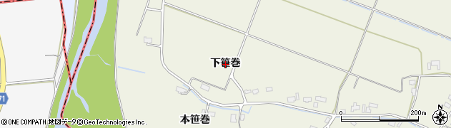 秋田県美郷町（仙北郡）金沢西根（下笹巻）周辺の地図