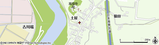 秋田県由利本荘市土谷（土屋）周辺の地図