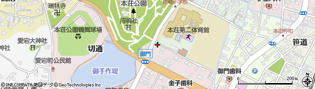 秋田県由利本荘市御門277周辺の地図