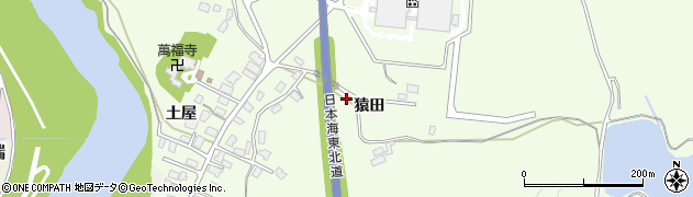 秋田県由利本荘市土谷（猿田）周辺の地図