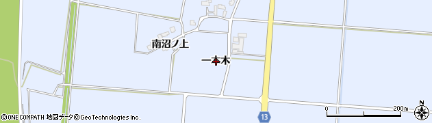 秋田県大仙市角間川町（一本木）周辺の地図