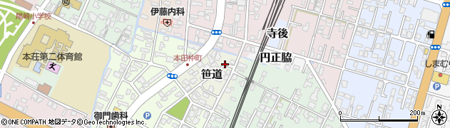 秋田県由利本荘市笹道周辺の地図