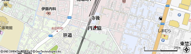 秋田県由利本荘市円正脇周辺の地図