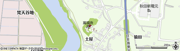 秋田県由利本荘市土谷周辺の地図