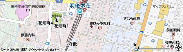 秋田県由利本荘市西梵天周辺の地図