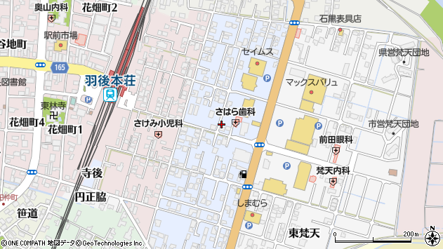 〒015-0851 秋田県由利本荘市中梵天の地図
