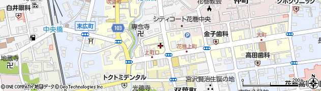 北日本銀行花巻支店周辺の地図