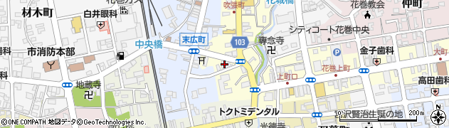花巻信用金庫本店周辺の地図