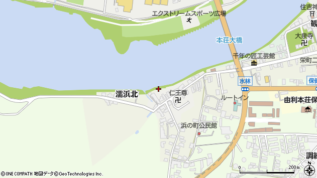 〒015-0877 秋田県由利本荘市濡浜北の地図