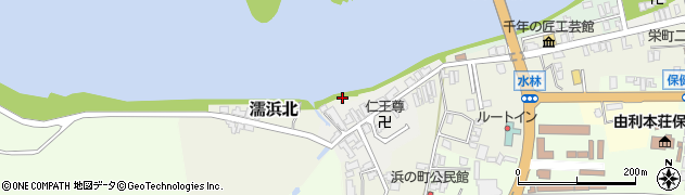 秋田県由利本荘市濡浜北周辺の地図