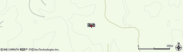 秋田県由利本荘市土谷蒲池周辺の地図