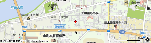 秋田県由利本荘市砂子下96周辺の地図