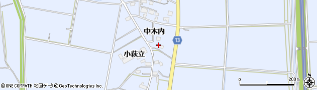 秋田県大仙市角間川町中木内132周辺の地図
