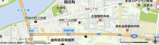 秋田県由利本荘市砂子下100周辺の地図