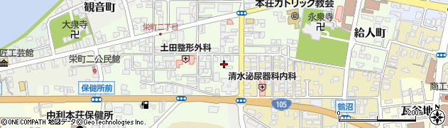 秋田県由利本荘市砂子下14周辺の地図