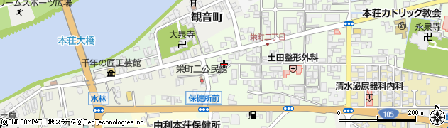 秋田県由利本荘市砂子下104周辺の地図
