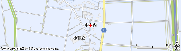 秋田県大仙市角間川町（中木内）周辺の地図