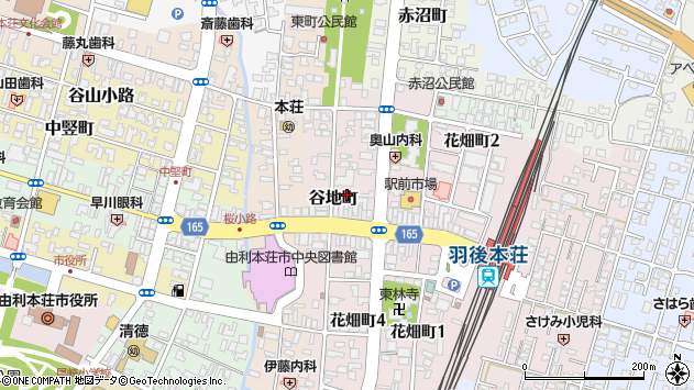 〒015-0078 秋田県由利本荘市谷地町の地図