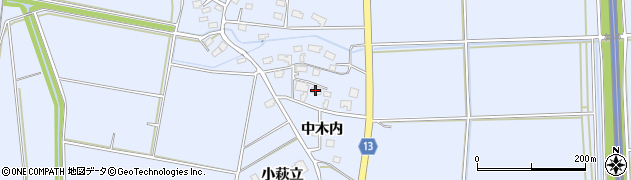 秋田県大仙市角間川町中木内156周辺の地図