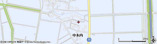 秋田県大仙市角間川町中木内158周辺の地図