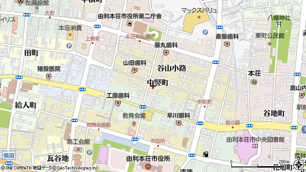 〒015-0803 秋田県由利本荘市中竪町の地図