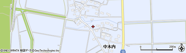 秋田県大仙市角間川町中木内169周辺の地図