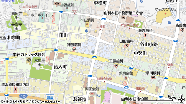 〒015-0808 秋田県由利本荘市大門の地図