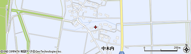 秋田県大仙市角間川町中木内168周辺の地図