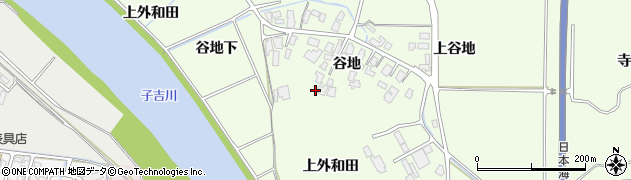 秋田県由利本荘市土谷（谷地）周辺の地図