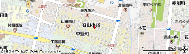 秋田県由利本荘市谷山小路周辺の地図