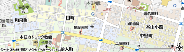 秋田県由利本荘市大門2周辺の地図