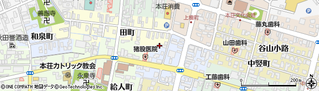 秋田県由利本荘市大門1周辺の地図