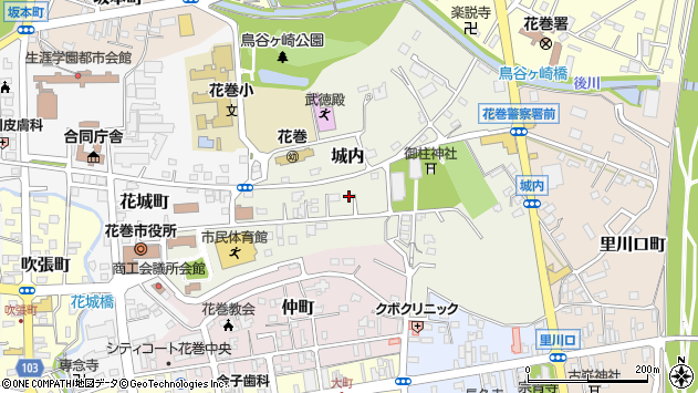 〒025-0076 岩手県花巻市城内の地図