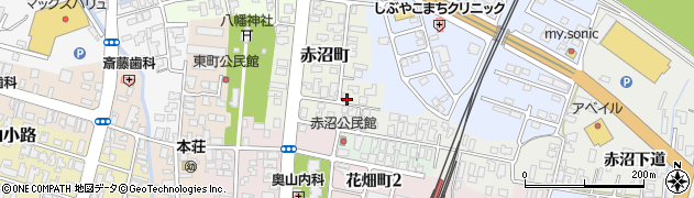 秋田県由利本荘市赤沼町周辺の地図