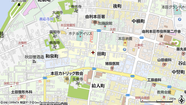 〒015-0822 秋田県由利本荘市田町の地図