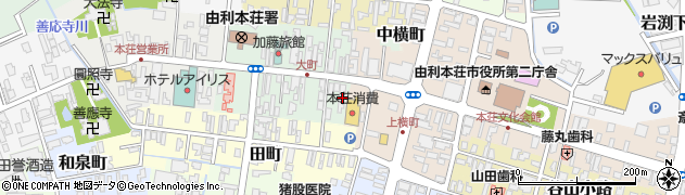 山形銀行本荘支店周辺の地図