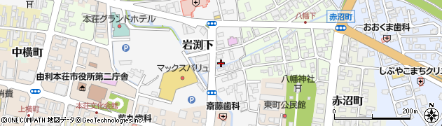 秋田県由利本荘市岩渕下周辺の地図