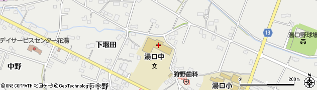 花巻市立湯口中学校周辺の地図