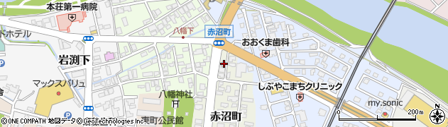 秋田県由利本荘市赤沼町95周辺の地図