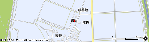 秋田県大仙市角間川町長田周辺の地図