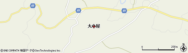 秋田県由利本荘市岩野目沢大小屋周辺の地図