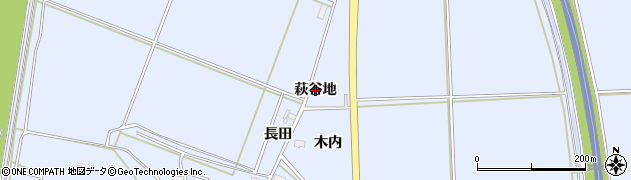 秋田県大仙市角間川町（萩谷地）周辺の地図